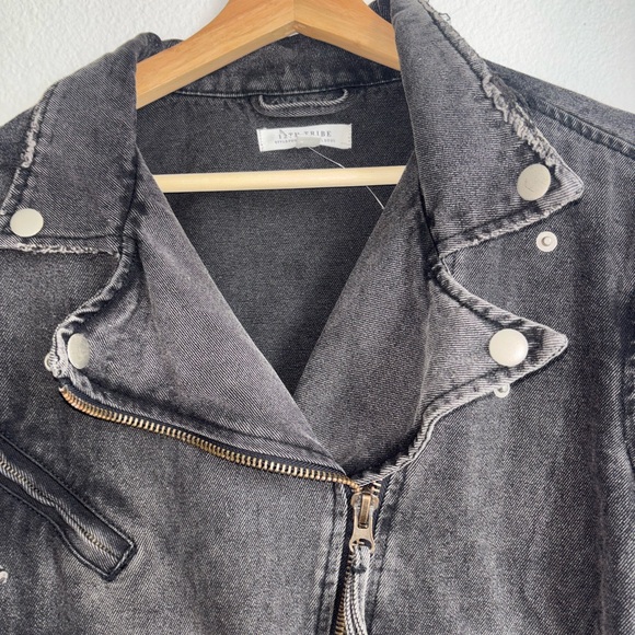 12th tribe "Jetsetter" dark gray denim jacket size S NWOT - Picture 4 of 6